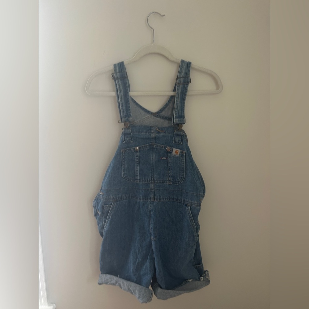 Carhartt Short Womens Denim Blue Overalls (S)
